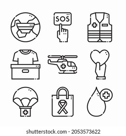 Simple Set Volunteering Vector line Icons