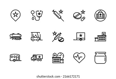 Simple set of war related vector linear icons. Contains icons such as: stop war, stop Putin, technology, medical help, aircraft, money, icon, war and more. Editable stroke 48x48 pixels perfect.