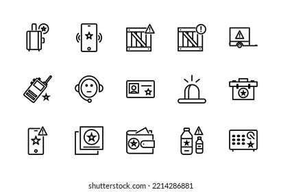 Simple set of war related vector linear icons. Contains icons such as: stop war, stop Putin, technology, medical help, aircraft, money, icon, war and more. Editable stroke 48x48 pixels perfect.