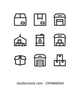 Simple Set of warehouse Related Vector Line Icons.