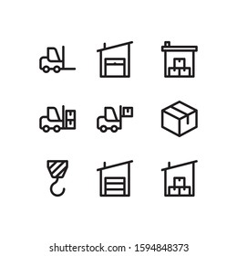 Simple Set of warehouse Related Vector Line Icons.