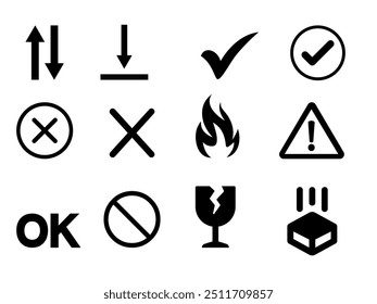 Conjunto simple de iconos de línea de Vector relacionados con advertencias. Contiene iconos como alerta, signo de exclamación, signo de advertencia y más. Trazo Editable. 48x48 píxeles perfecto