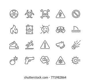 Simple Set of Warnings Related Vector Line Icons.
Contains such Icons as Toxic, Explosive, Flammable and more.
Editable Stroke. 48x48 Pixel Perfect. Simple Set of Warnings Related Vector Line Icons.
Contains such Icons as Toxic, Explosive, Flammable and more.
Editable Stroke. 48x48 Pixel Perfect.