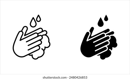 Simple Set of Washing Hands Related Vector Line Icons. Contains such Icons as Washing Instruction, vector illustration on white background