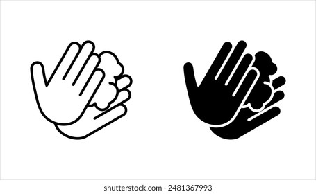 Simple Set of Washing Hands Related Vector Line Icons. Contains such Icons as Washing Instruction, vector illustration on white background