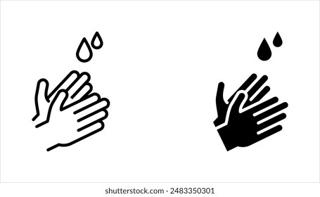 Simple Set of Washing Hands Related Vector Line Icons. Contains such Icons as Washing Instruction, vector illustration on white background