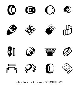 Conjunto simple de iconos vectoriales relacionados con la banda Watch para su diseño.