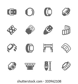 Simple Set of Watch Band Related Vector Icons for Your Design. svg