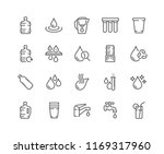 Simple Set of Water Related Vector Line Icons. Contains such Icons as Filter, Moister, Water Tap and more. Editable Stroke. 48x48 Pixel Perfect.