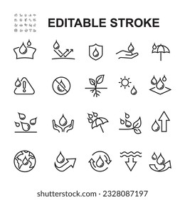 Simple Set of Waterproof Related Vector Line Icons.