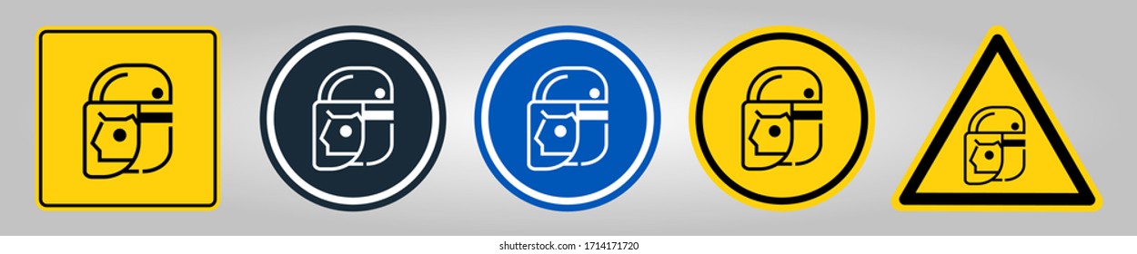 Simple set wear protective face mask icons for your design