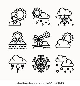 simple set Weather Line icons Pack vector