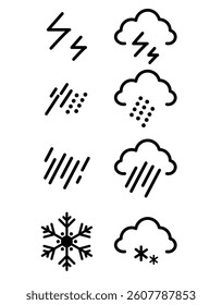 Simple Set of Weather Related Vector Line Icons. 
Contains such Icons as Wind, Sun, Blizzard, Rain and more.
Editable Stroke. 