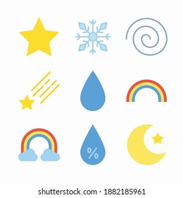 Simple Set Weather Vector Color Icons