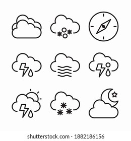 Simple Set Weather Vector line Icons