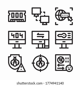 Simple Set Web Hosting Vector line Icons