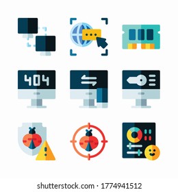 Simple Set Web Hosting Vector Color Icons
