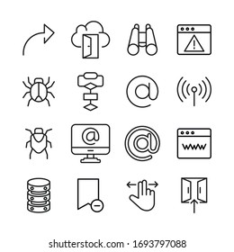Simple set of web icons in trendy line style. Modern vector symbols, isolated on a white background. Linear pictogram pack. Line icons collection for web apps and mobile concept.