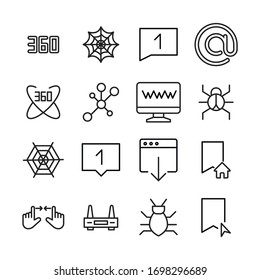 Sencillo conjunto de iconos web en estilo de línea de moda. Símbolos vectoriales modernos, aislados en un fondo blanco. Envase para pictogramas lineales. Colección de iconos de línea para aplicaciones web y concepto móvil.