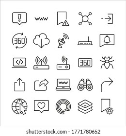 Simple set of web icons in trendy line style. Modern vector symbols, isolated on a white background. Linear pictogram pack. Line icons collection for web apps and mobile concept.
