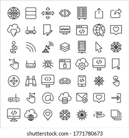 Simple set of web icons in trendy line style. Modern vector symbols, isolated on a white background. Linear pictogram pack. Line icons collection for web apps and mobile concept.