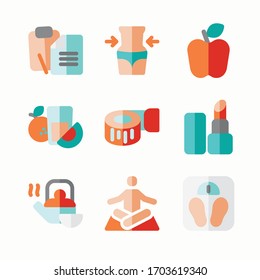 
Simple Set Wellness and Spa Vector Color Icons. Color with Editable stroke