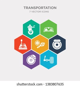 simple set of wheel alignment, brakes, disc brake, ignition icons, contains such as icons gearstick, windshield, caster and more. 64x64 pixel perfect. infographics vector