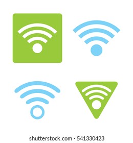 A simple set of wi-fi icons isolated on a plain white background.