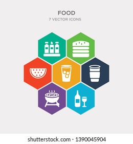 simple set of wine glass and bottle, cooking on the barbecue, plastic drinking cup, cold drink icons, contains such as icons melon slice, give a burger, condiments and more. 64x64 pixel perfect.