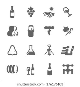 Simple set of Wine related vector icons for your design or application.