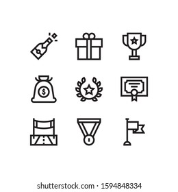 Simple Set of Winning Related Vector Line Icons.