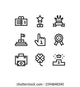Simple Set of Winning Related Vector Line Icons.