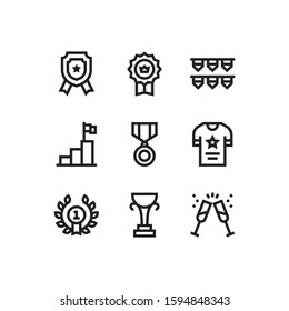 Simple Set of Winning Related Vector Line Icons.