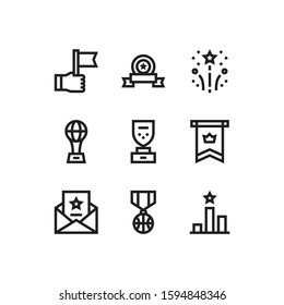 Simple Set of Winning Related Vector Line Icons.