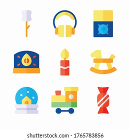 Simple Set Winter Holidays Vector Color Icons
