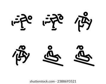 Simple Set of Winter Sport Related Vector Line Icons. Contains Icons as Speed Skating, Freestyle Skating, Snow Tubing and more.