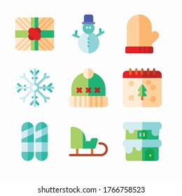 Simple Set Winter Vector Color Icons