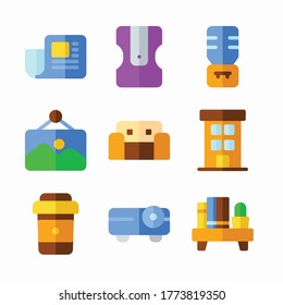Simple Set Workplace Vector Color Icons
