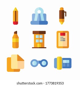 Simple Set Workplace Vector Color Icons
