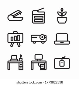 Simple Set Workplace Vector line Icons