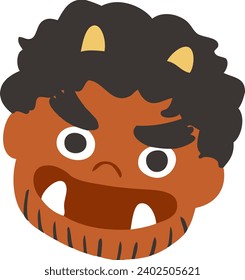 Simple setsubun red demon vector illustration