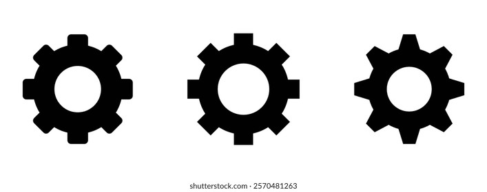 simple settings icons. gear setting vector icon. setting icons for app and website. gear wheel vector icon. vector illustration on transparent background
