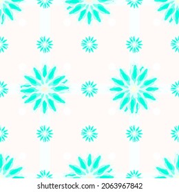 simple shabby chic cute aqua green floral on white checkered garden line texture background seamless pattern. This pretty design is for girly art print, wrapping. flower retro vintage vector.