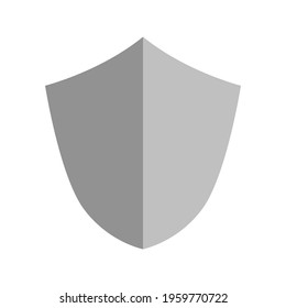 Simple Shaded Shield Icon. Vector Image.
