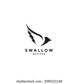simple shape bird swallow logo symbol icon vector graphic design illustration idea creative
