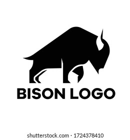 simple shape bison logo vector illustration