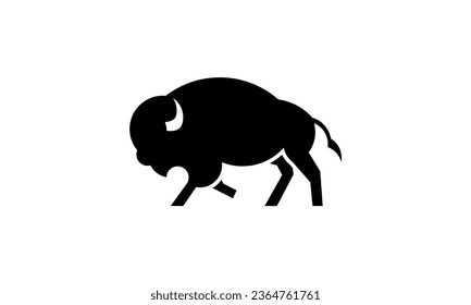 simple shape bison logo vector illustration