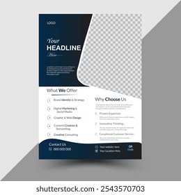 simple shape and clean business flyer design 