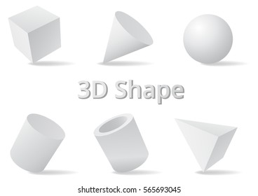 Simple shape color white and gray 3D style.