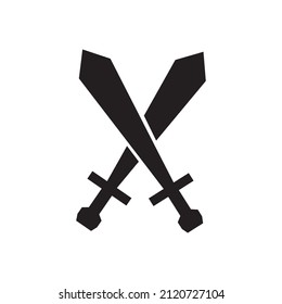 simple shape crosses swords logo design, vector graphic symbol icon illustration creative idea